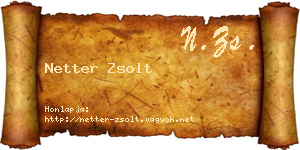 Netter Zsolt névjegykártya